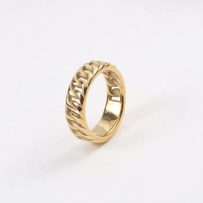 New Hollow Stainless Steel Heavy Cuban Chain Ring