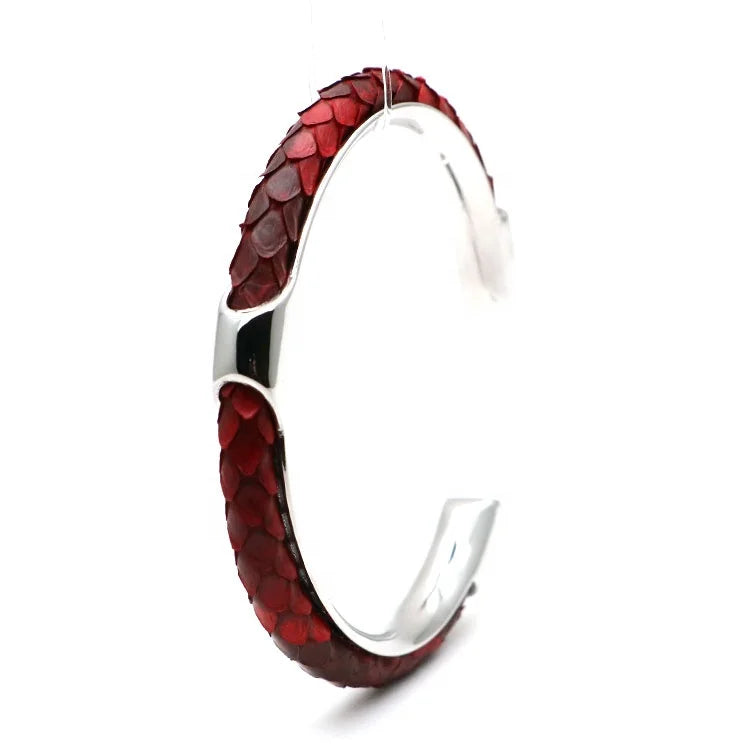 Best Sale Surface Nail Mens Stingray Leather Cuff Stainless Steel Bracelet