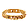 Hip Hop Popular Jewelry Stainless Steel 18k Gold Plated Bracelet Personality Multicolor Zircon Strap Bracelet for Women Girls