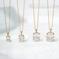 Wholesale 18K Filled Vermill Gold Vvs Moissanite Round Bezel Solitaire Pendant Necklace Women 14K 925 Silver Link Chain Pendant