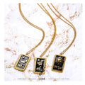 Retro Tarot Stars Fashion Jewelry Moon Sun Stainless Steel 18K Oil Dripping Gold Plated  Pendant Necklace With Zircons for Women