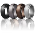 2025 New Arrival 8mm Wide 2.5mm Thick Four Color Curved Silicone Rings for Women Men