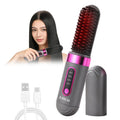 Electric Hot Comb Hair Straightener Brush with 4 Temperature Settings Fast Heating Anti Scald Rechargeable Design