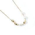 Vintage Double Layer Chain Necklace Pearl Charm Heart Pendant Necklaces for Women