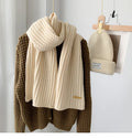 Factory Wholesale Korean Knitted Scarves for Women's Winter Scarves Thickened and Warm Thick Imitation Woolen Neck Scarf