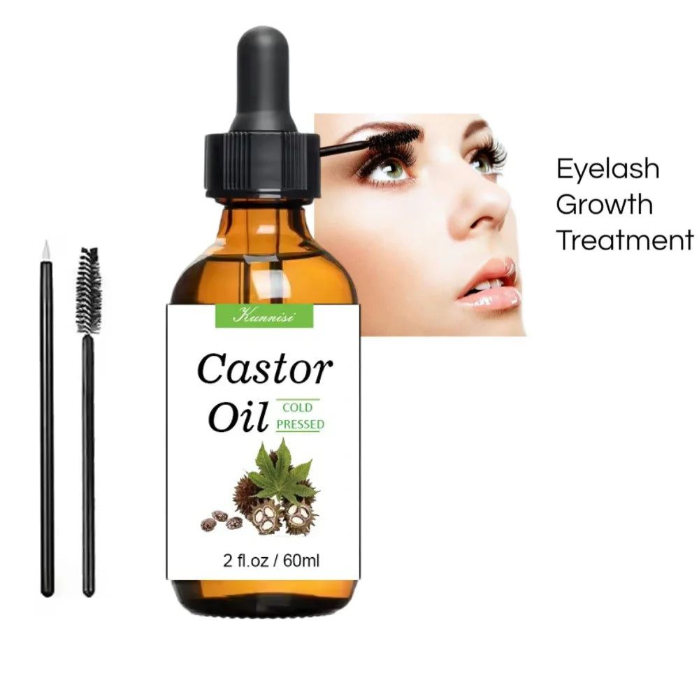 Organic Cold Pressed Jamaican Black Castor Oil Serum Hexane-Free Nourishing Bulk Hair Eyelashes Eyebrows Home Use