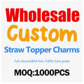 Custom 3D Silicone Reusable Straw Protector Drinkware Accessories for Bar Cup Tumblers Covers for Straws