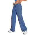 New Arrival Custom High-Rise Breathable Denim Baggy Jeans Women Wide Leg High-Waist Straight Style High Street Winter Casual