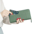 2026 Lady Functional Long Cluth Wallet Card Holder Genuine Leather Accordion Mutil Card Wallet Large Capacity Compact Wallet