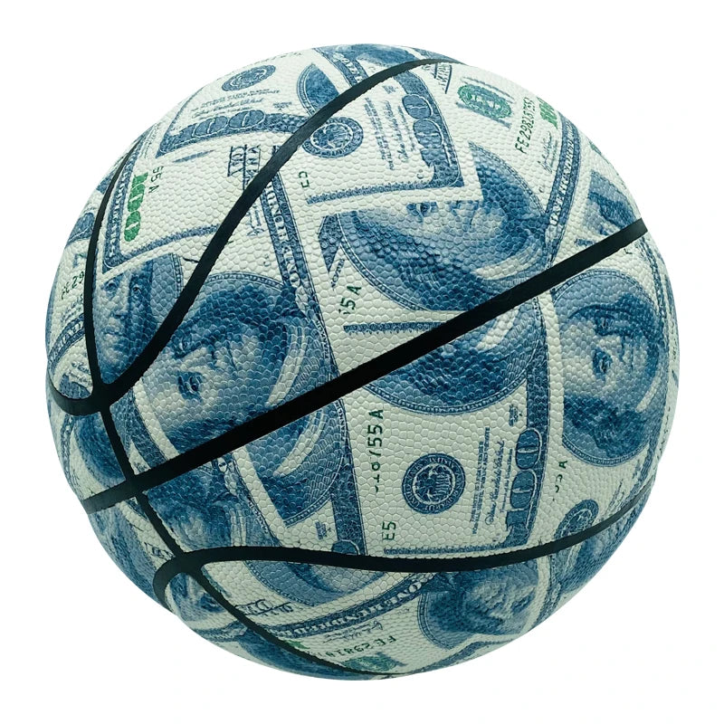 Composite Leather Custom Pattern Colorful Style Outdoor and Indoor US Dollar Basketball