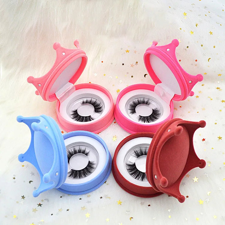 Custom Logo Unique Crown Shaped Eyelash Packaging Box Wholesale Creative Eye Lash Cases
