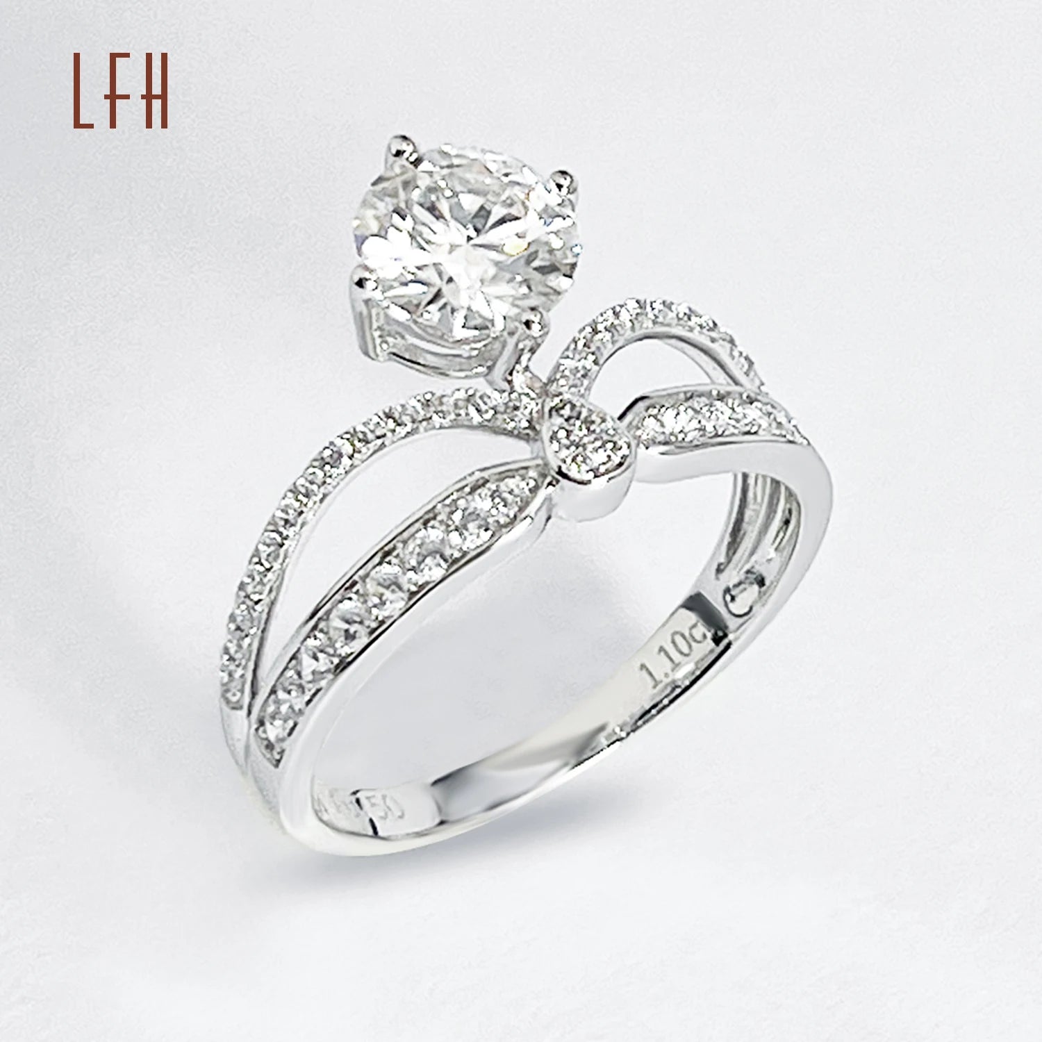 LFH Fashion Design Luxury 18k Real Gold With Moissanite Rings Customized Wedding Rings Jewelry Women Men