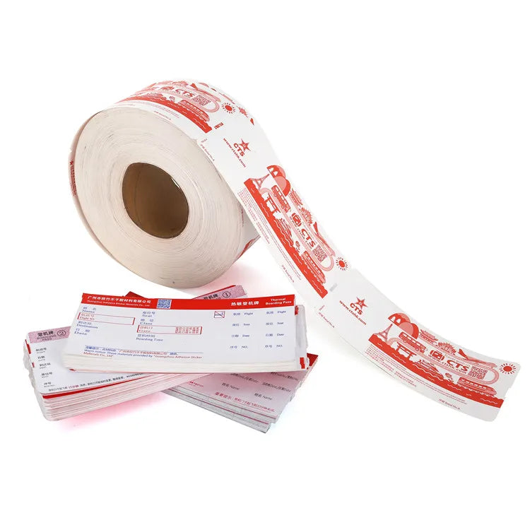 Custom OEM Factory Selling Airline Thermal Boarding Pass Printing Cardboard Paper Thermal Airline Tickets Blank Boarding Pass