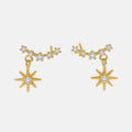 Minimalist 925 Sterling Silver Large Full Star Geometric Cz Korean Designer Fashion Fine Jewelry Gold Plated Stud Earrings Women