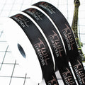 Wholesale Luxury Black Satin Gift Ribbons Customized Printed Polyest Roll with Logo Christmas  Ribbon