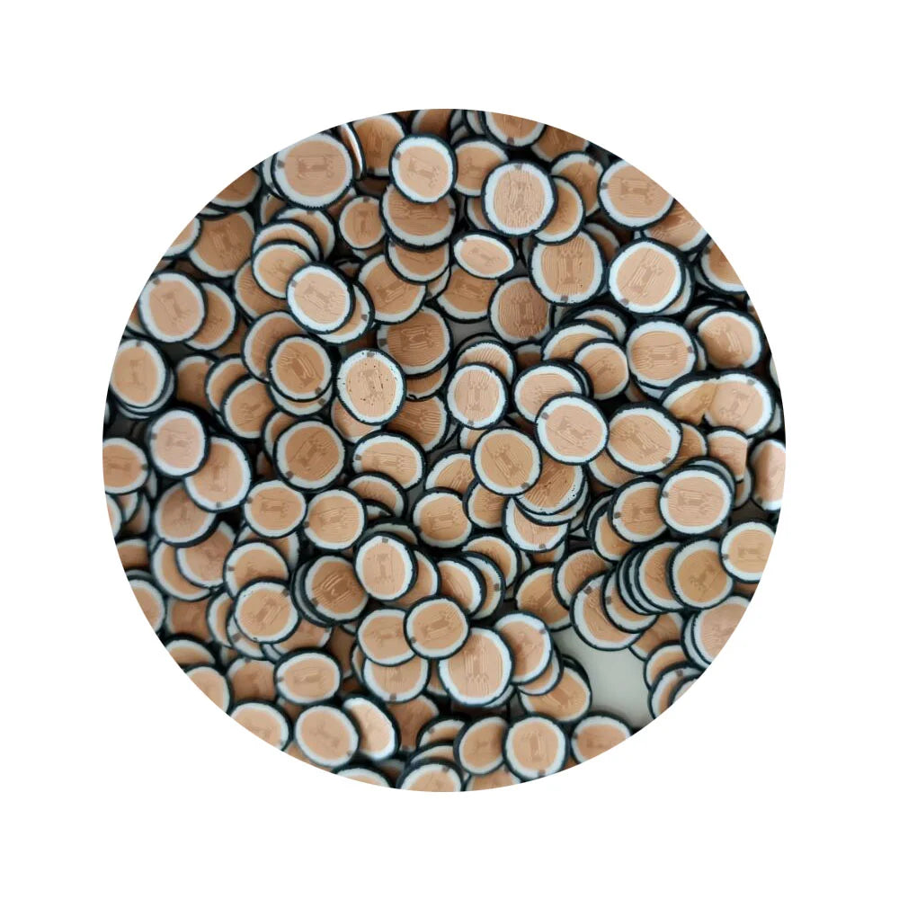 New Creative Design Polymer Hot Clay Sprinkles Round Wooden Pole Piece for Nail Art Sticker Diy Supplies