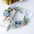 Women Pearl Flower Tiara White Flower Leaf Wedding Headband Bridal Hair Accessories for Bridal Head Ornament