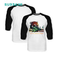 Subbank Custom Logo Unisex Sublimation Blanks T-shirts Polyester Cotton Feel Raglan 3/4 Sleeves Sublimation Tshirt