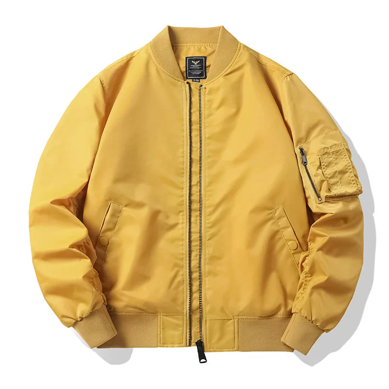 Fashion Casual Waterproof Plus Size Stand Collar Thick Winter Men's Sports Bomber Jacket