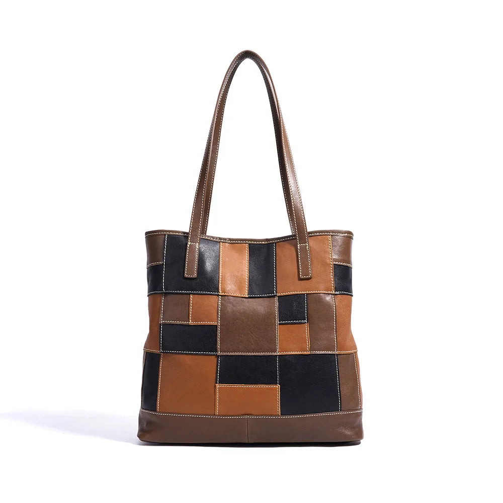 Luxury Hand-Woven Genuine Sheep Leather Tote Bag Premium Soft Sheepskin Shoulder Handbag Handcrafted Large Capacity Ladies Purse