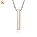 Simple Fashion Cuboid Columnar Shape Wholesale Price 18k Gold Stainless Steel Necklace for Women and Men