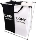 KUYUE 600D Oxford Foldable Divided Waterproof Laundry Hamper Basket Sorter With Aluminum Handle