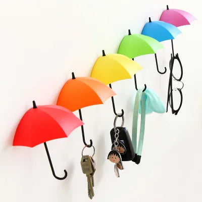 3pcs/lot Umbrella Shaped Creative Key Hanger Rack Decorative Holder Wall Hook Kitchen Organizer Bathroom Accessory
