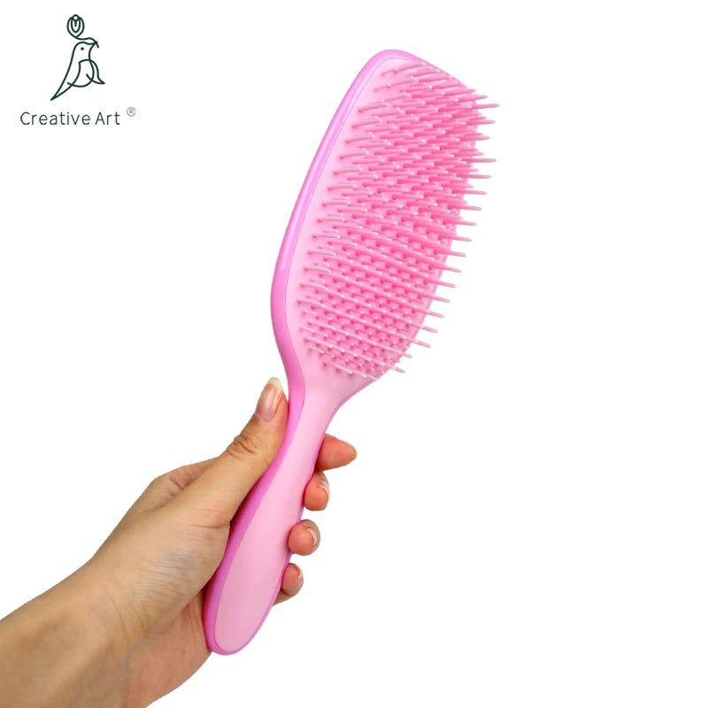 Hot Selling Plastic Handle Detangling Brush  Private Logo  Multifunctional Detangle Hair Brush for Women Detangling