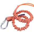 Orange Safety Tool Lanyard Single Carabiner Adjustable Loop End Aluminum Screw Lock Carabiner