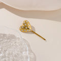 2025 Dazan New HOT 18k Gold Plated Stainless Steel Vintage Star Zircon Love Heart Hair Clip Hair Accessories Youth Girl Jewelry