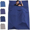Woqi Portable Lightweight Travel Sheet Camping Sleep Bag with with Pillow Pockets for Camping Bed