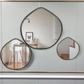 28-45-58CM S3 Factory Heart Shape Modern Indoor Decorative Gold Black Wall Minimalist Art Decor Framed Mirror Dropshipping DDP