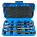 7pcs 3/8 Extra Long Hex Bit Socket Set for Torque Socket Wrench Hex Allen Key 3-10mm 6PT CR-V High Quality Durable