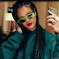 Women Hot Chinese Pc Frame Logo Sticker Simple Retro Cat Eye Sunglasses Hight Quality