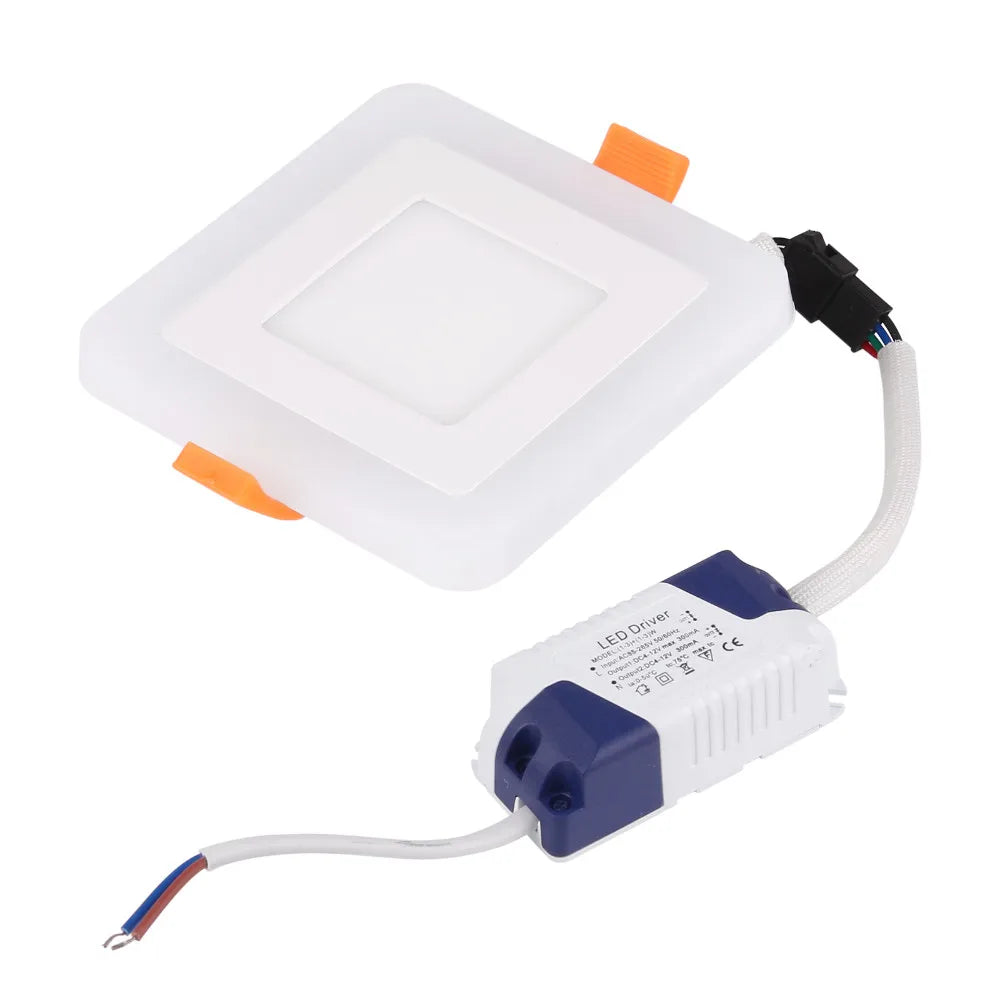 RGB LED Ceiling Light 6W 9W 16W 24W Recessed Ceiling Lamp Round Square Panel Spot Light AC85-265V Indoor LED Bulb