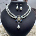 Trendy Flower Imitation Pearl Alloy Beaded Necklace  with 18K Gold Plating for Women's Anniversary