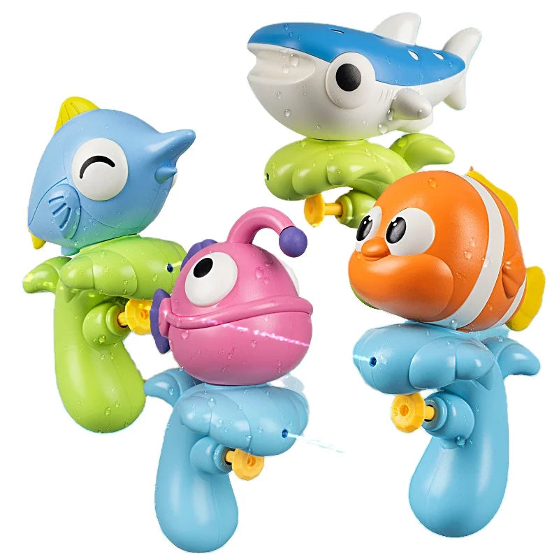 Cheap Mini Water Gun Toys Cartoon Fish High Pressure Water Blaster Gun Toys Summer Outdoor Play Game Water Spray Toys for Kids