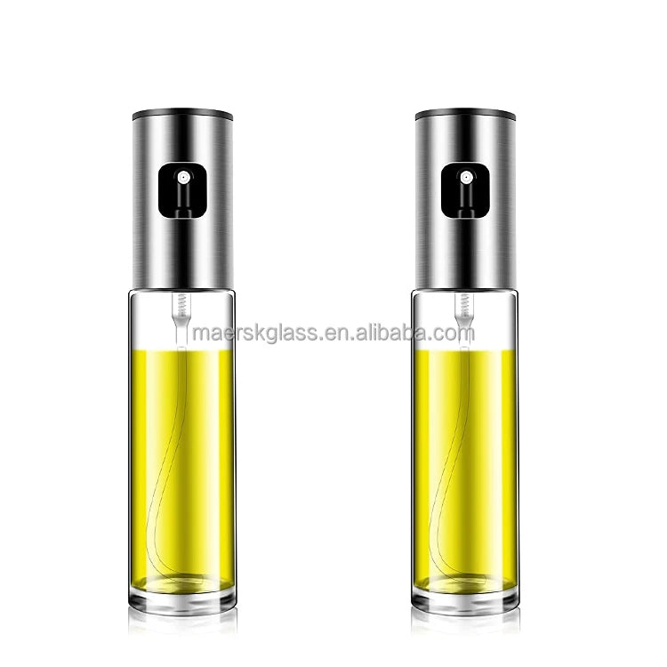 100 ml Oil Spray Bottle with Stainless Steel Cap Support Customized Print Logo Food Grade Oil Bottle Custom Kitchen Oil Bottle