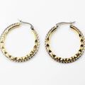 BMZ 2026 New Two Tone  Vacuum Plating Stainless 20/30/40/50mm Fashion Lady Plain Hoop Earring