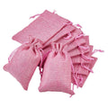 Custom Logo Drawstring Pink Linen Face Cream Bag Burlap Jute Eye Shadow Pouch