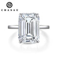 Customized Wholesale Emerald Cut 925 Sterling Silver 6CT 6 Carat Cubic Zircon Crystal Jewelry Ladies Engagement Ring