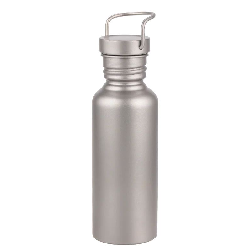 Camping Pure Titanium Eco-friendly Silver Sports Water Bottle Portable Outdoor Drinkware with Bottle Bag Ultralight