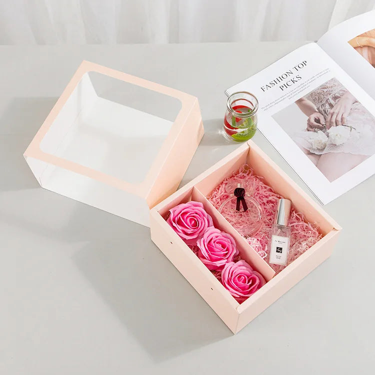 Luxury Art Paper Flower Bouquet Box Glossy Laminated 'Mom I Love You' Roses for Mother's Day Gift
