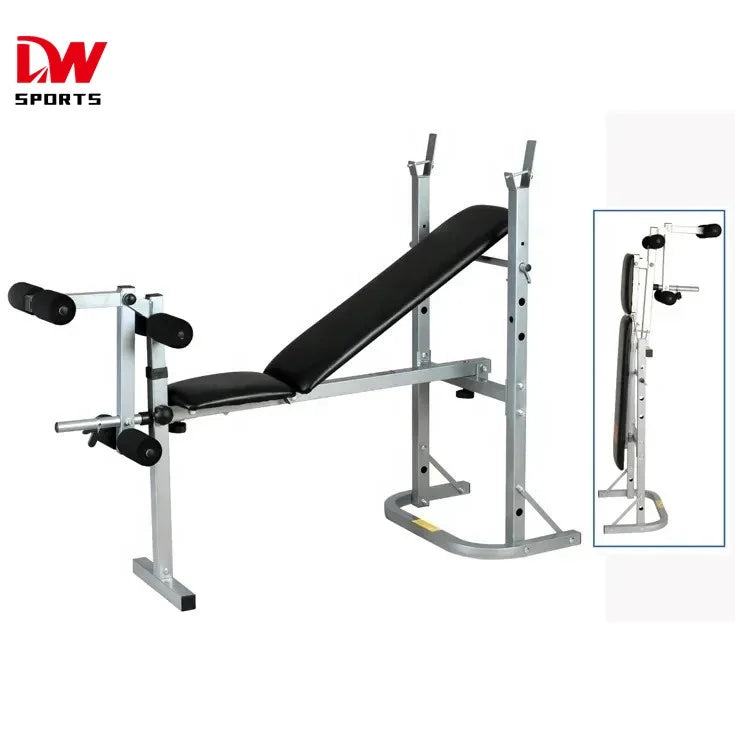 DW SPORTS Metal Multifunctional Foldable Bench Press Gym Equipment Adjustable Indoor Use