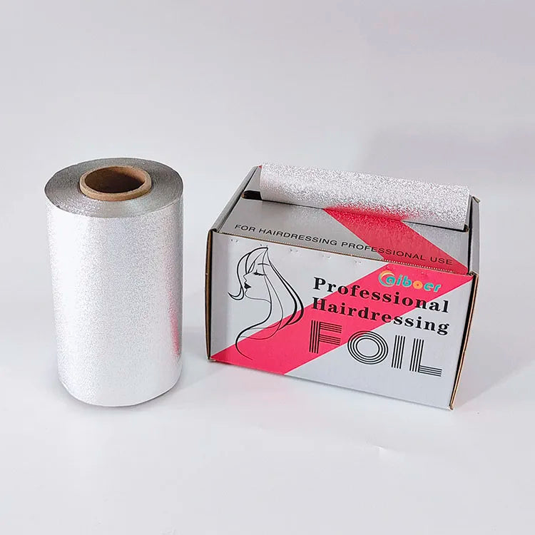 Silver Embossed Low MOQ 1 Roll 120mm X 100M Colored Aluminum Hair Foil for Salon Embossed Roll Aluminum Foil for Salon