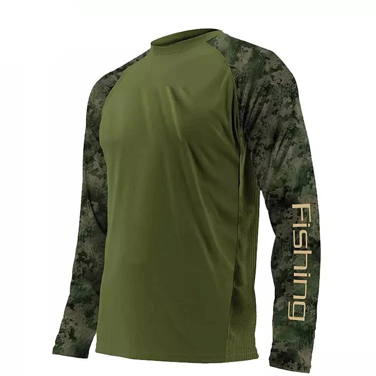 Upf 50+ Sun protection Moisture Wicking Polyester Fishing Wear Men's Long Sleeve Mesh Vented Uv Fishing Shirts