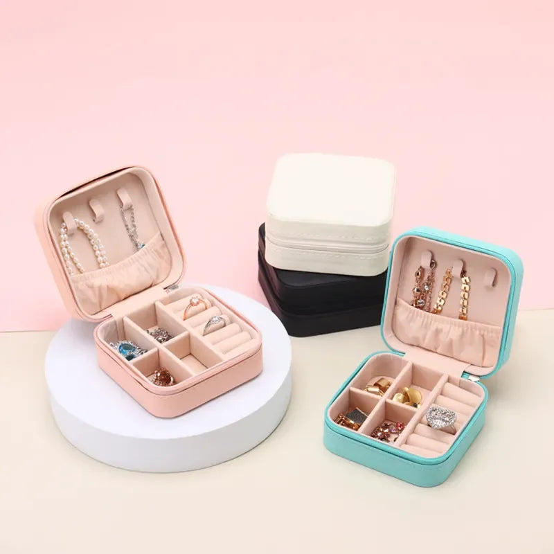 Portable Jewelry Organizer Storage Earring Rings Necklace Lipstick Bracelet Accessories Travel Jewelry Box With Zipper for Women