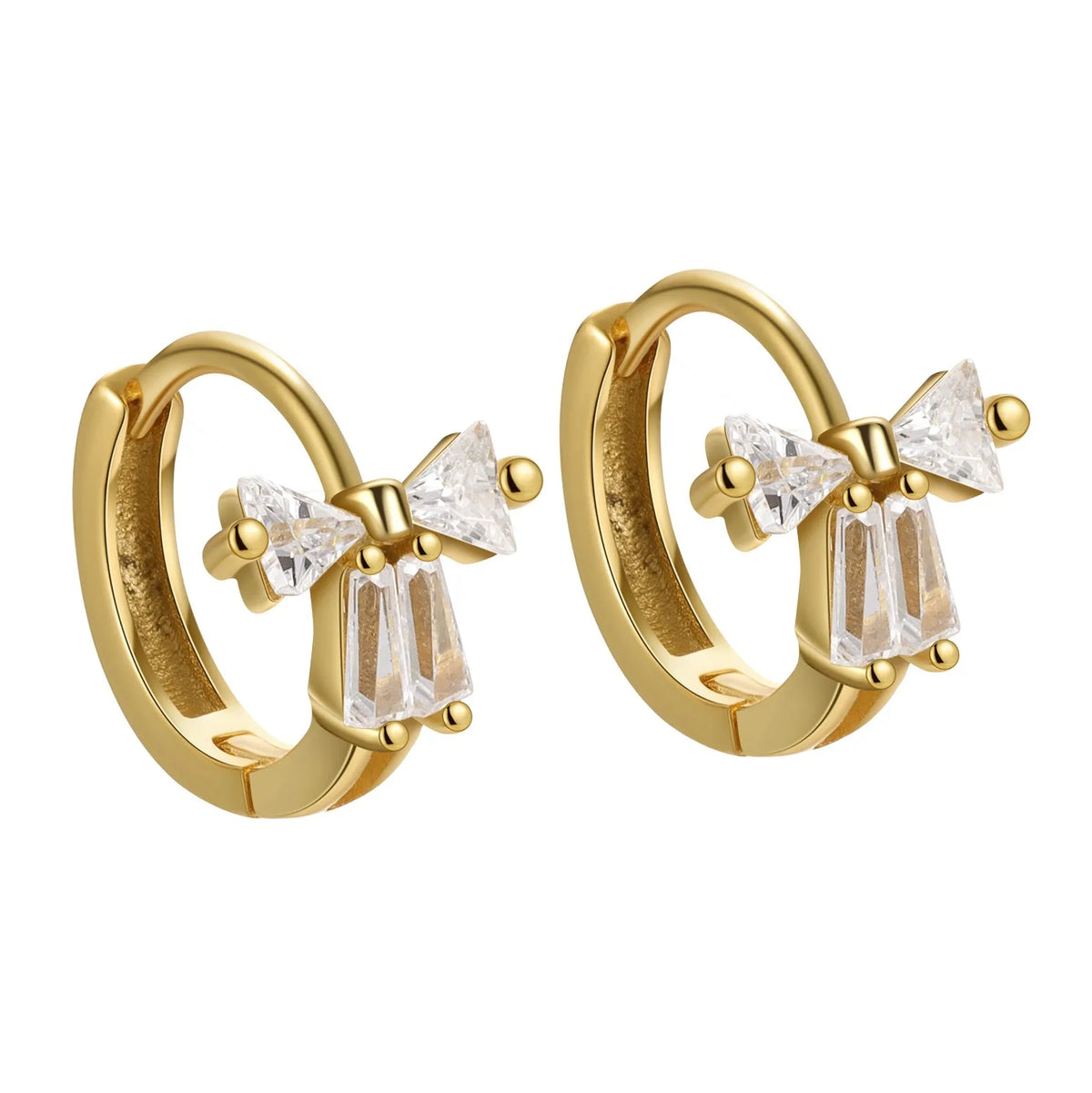 New Design 925 Sterling Silver Earrings butterfly Bowknot Shaped Cubic Zirconia Hoops Huggie Earrings for Women MegaBDM
