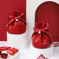 2022 Nordic Style Wedding Candy Box Pu Leather Wedding Candy Bag Custom Bridal Bridesmaid Wedding Gift Package Pouch