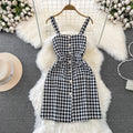 S-2XL Plaid Suit Skirt Sets Women's Autumn and Winter New Style Waist Strap Dress Two Piece Sweater Sets